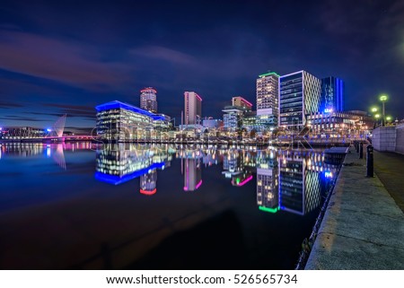 Media City UK is on the banks of the Manchester Ship Canal in Salford and Trafford, Greater Manchester, England.