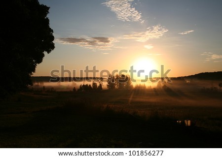 Beautiful morning sunrise. Tehkummah, Ontario, Canada. I took this on the way to pick lettuce in the garden for market