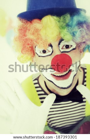 portrait of a happy clown