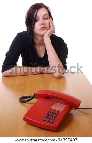 woman is waiting for a call