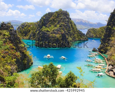 Landscape of tropical island. Coron island. Philippines.