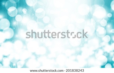 Lights On Blue Background - Graphic Design Useful For Your Design. Bright Blue Abstract Christmas Background With White Snowflakes