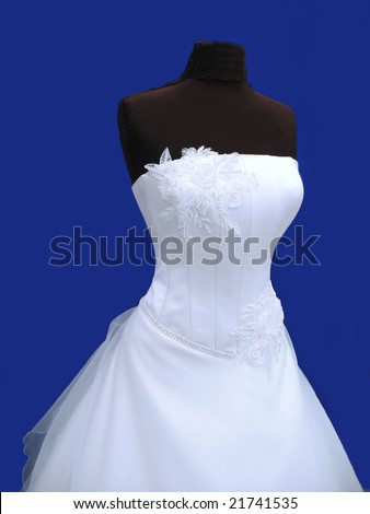 2011 New Style A line Strapless Chapel Train Black Lace Satin Wedding Dress
