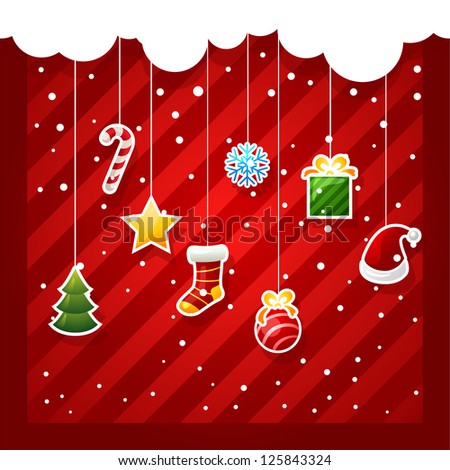 Christmas Greeting Card. christmas items icons. new year element . bitmap version