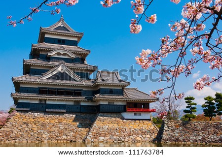 Matsumoto Castle in Matsumoto with Sakura (Cherry Blossom), Japan