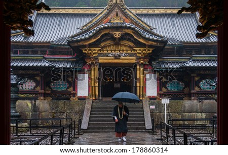 NIKKO, JAPAN - APRIL 26, 2012: Toshugu Shrine. Toshogu Shrine is the burial place of Tokugawa Ieyasu, the founder of the Tokugawa Shogunate that ruled Japan for over 250 years until 1868.