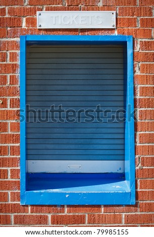 Closed ticket window at a sports arena