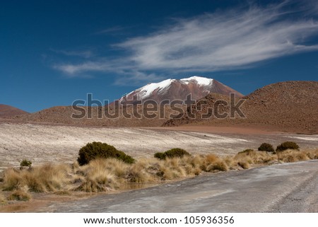 Bolivian altiplano in Eduardo Avaroa Andean Fauna National Reserve in Bolivia