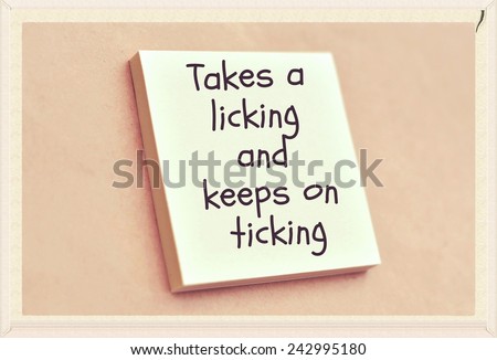 Text takes a licking and keeps on ticking on the short note texture background