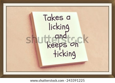 Text takes a licking and keeps on ticking on the short note texture background