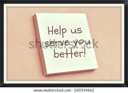 Text help us serve you better on the short note texture background