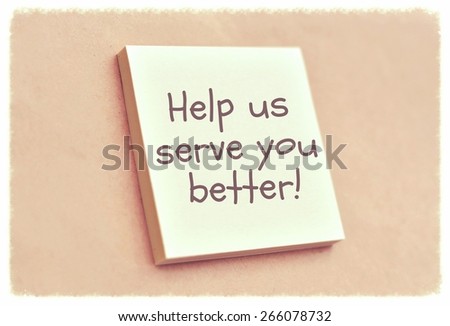 Text help us serve you better on the short note texture background