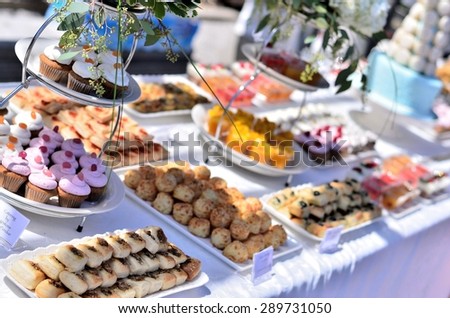 Dessert at a wedding or catering event