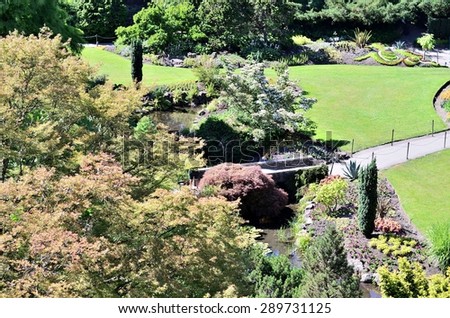 Garden landscape of Queen Elizabeth park in Vancouver, Canada