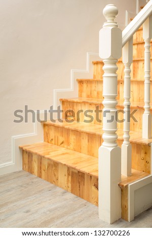 Interior - wood stairs and handrail