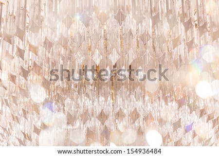 chandelier in luxury hotel with bokeh as foreground