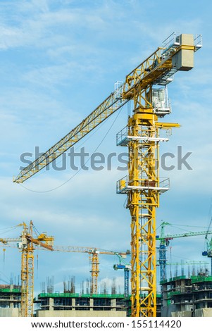 Cranes operating the construction zone