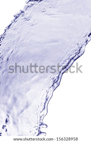 part of blue toned water splash isolate on white background