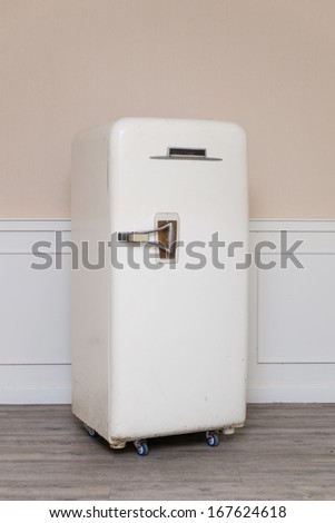 Old Refrigerator In Cozy Room