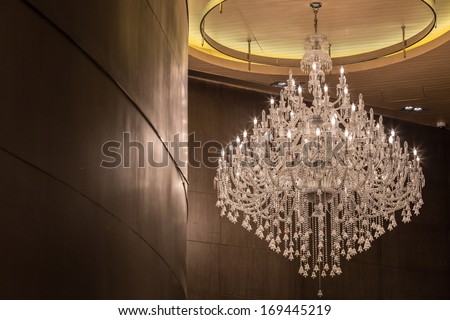 Chandelier In Luxury Room Shining