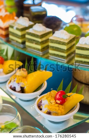 Mixed fruits dessert at buffet dessert party