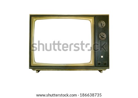 old television isolated on white background