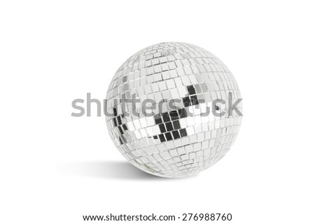Disco ball on white background with shadow