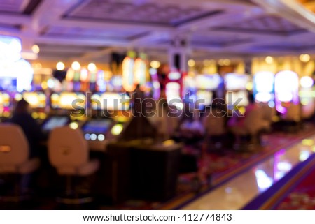 Blurry image with Bokeh from slot machine in casino