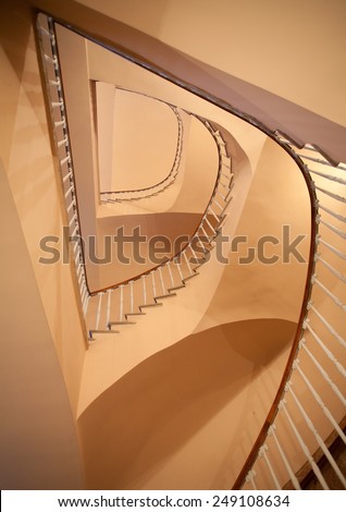 spiral staircase pattern design vertical down up view