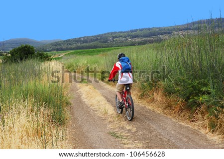 Cross country track through mountains, forests and fields