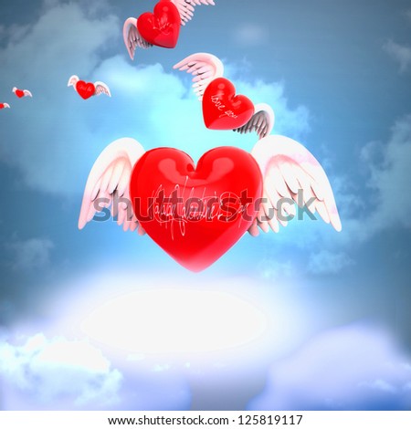 Hearts with wings