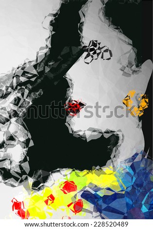 Abstract face of woman flamenco