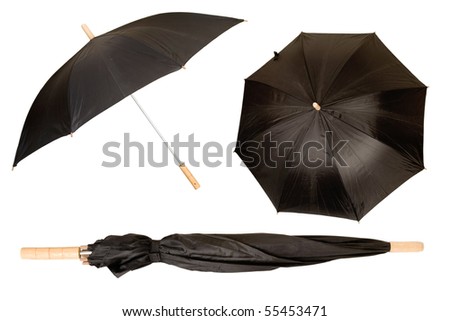 black and white umbrella photography. stock photo : lack umbrella