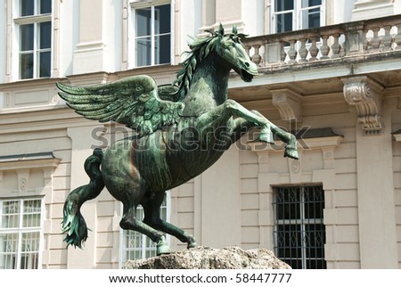 Pegasus sculpture in the mirabellen garden in Salzburg, Austria