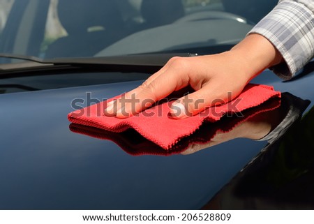 Car Care - Polishing a black Car