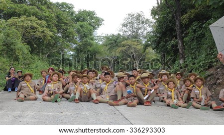BANGKOK, THAILAND - Nov 4, 2015 : Student 11-12 years old, Scout Camp in primary school Bangkok Thailand.
