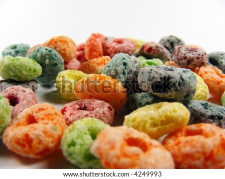 A colorful breakfast cereal