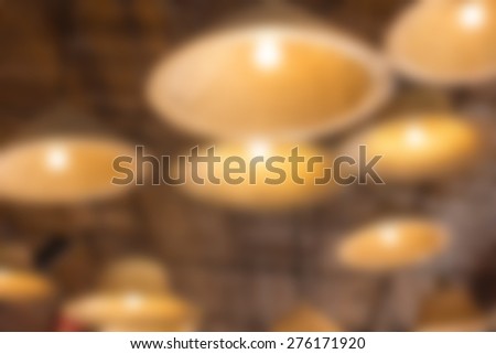 Pendant lamp blurred background