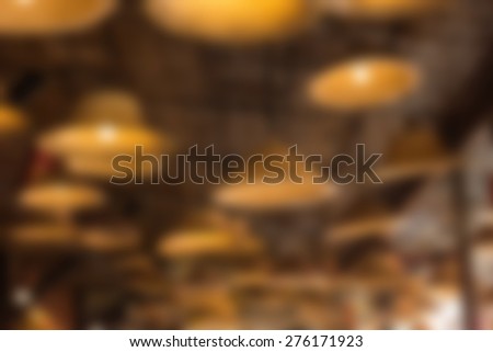 Pendant lamp blurred background