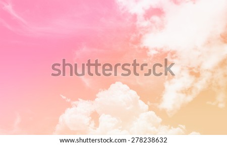 colorful sky Pink and orange tone and white cloudy