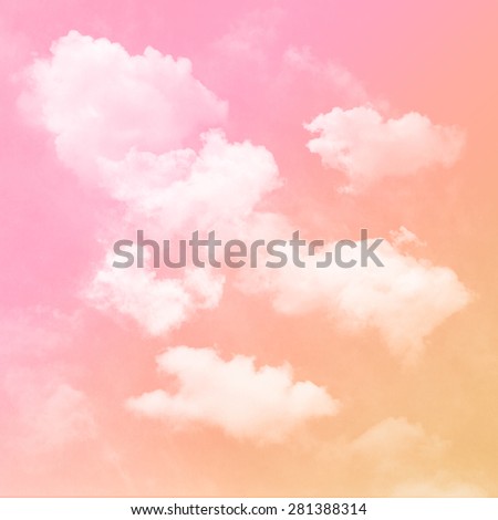 colorful sky Pink and orange tone and white cloudy