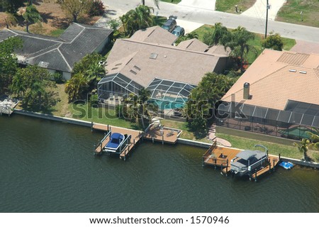 Waterfront aerial neighborhood image