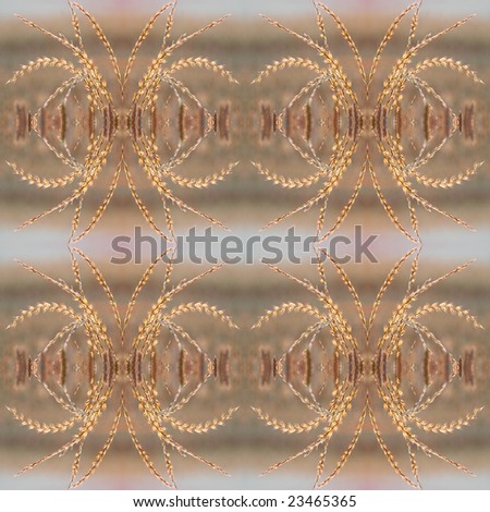 Back-Lighted wheat stalks presented as seamless abstract repeating pattern for backgrounds, wallpapers, or unique themes