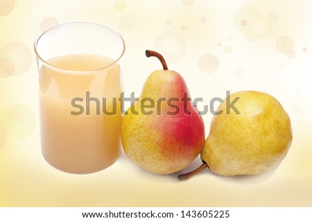 Glass of pear\'s juice with fresh pears