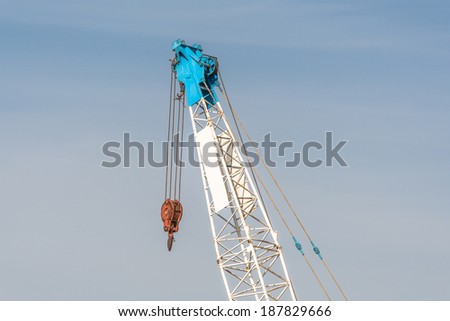 mobile crane boom with hook