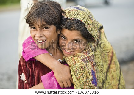 Smiling portrait of Pakistani girls