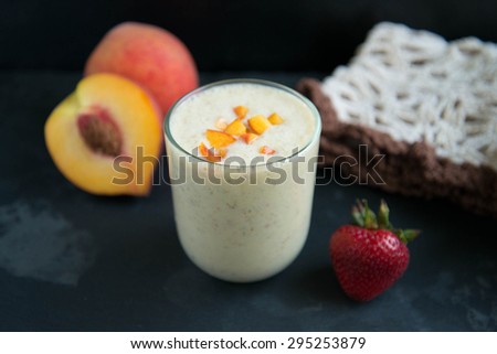 Fresh Milk, Strawberry, Peach and Banana Drinks, Assorted Protein Cocktails with Fresh Fruits.