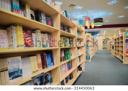 DUBAI, UAE - September 9, 2015 Various Books for Sale in a Bookshop. September 9, 2015 DUBAI, UAE.