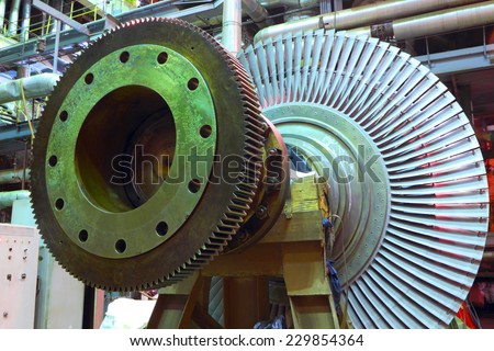 Power generator steam turbine during repair