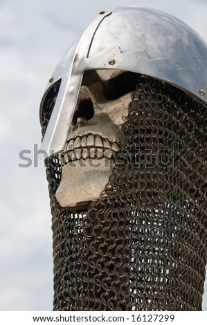 Knight skull helmet and chainmail